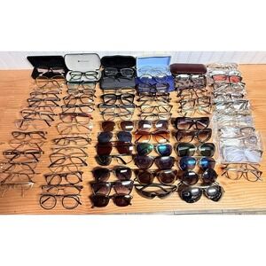 Wholesale Bulk Lot of 80 Eyeglasses & Sunglasses Frames Only Vtg To Modern